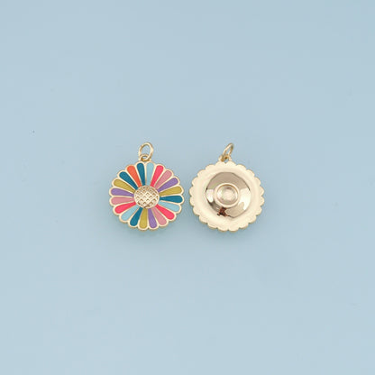 18K Gold Filled Hand Enamel Charm Pendant for Jewelry Making