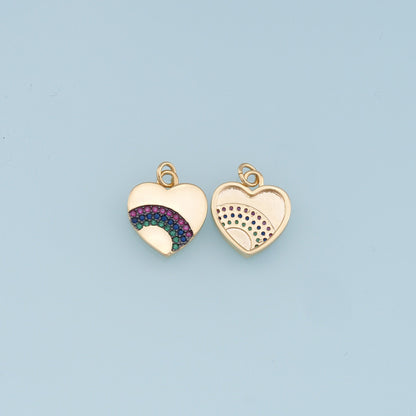 18K Gold Filled Heart CZ Charm Pendant for Jewelry Making