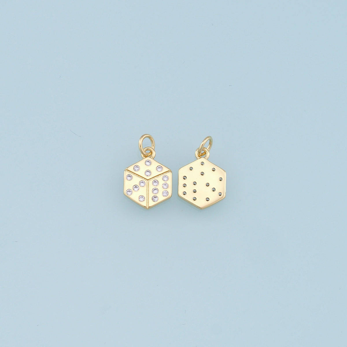 Gold Dice Charms,18K Gold Filled Dice Pendant,Dice Charms Bracelet Necklace for DIY Jewelry Making Supply