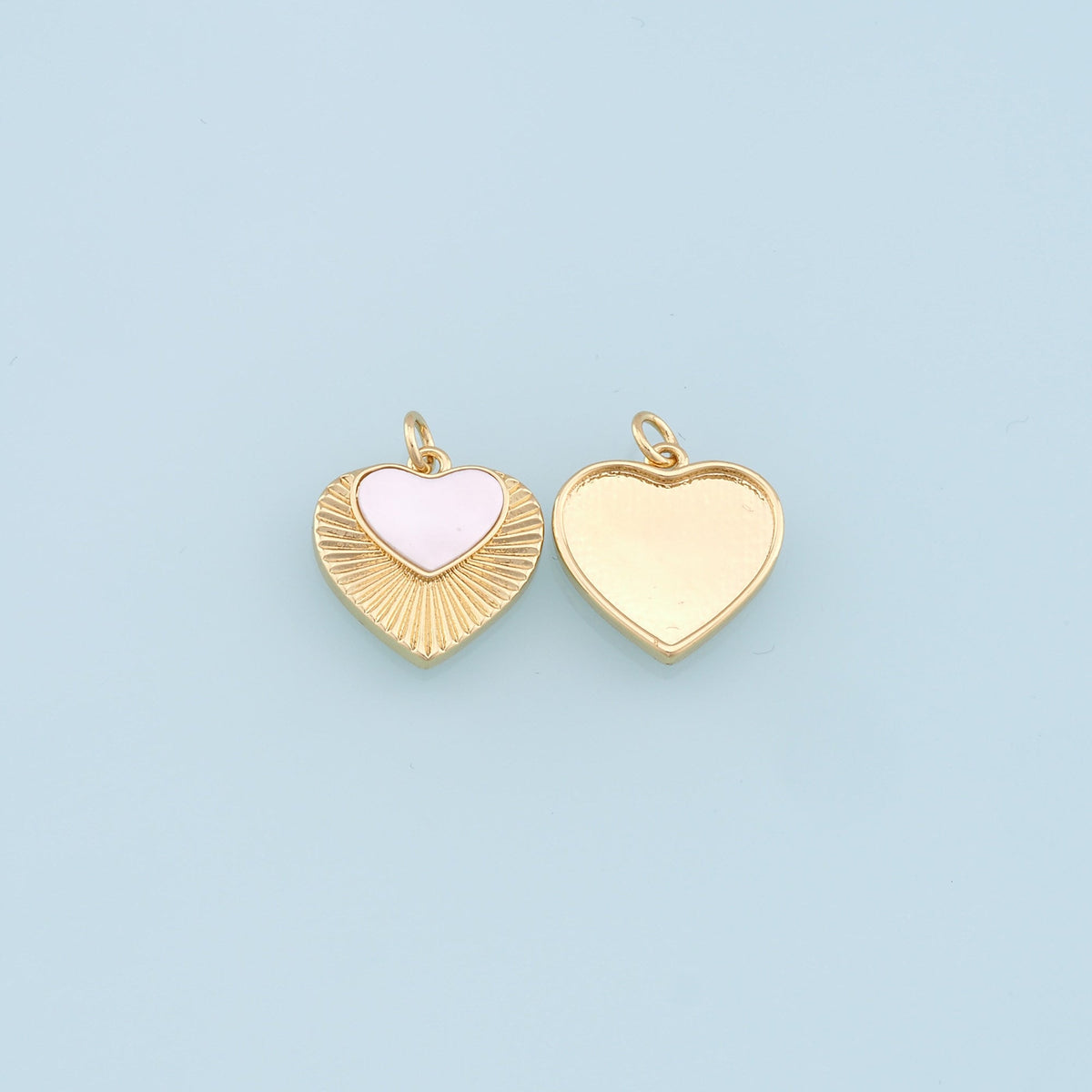 Gold Heart Charms,18K Gold Filled Heart Pendant,Heart Charm Bracelet Necklace for DIY Jewelry Making Supply