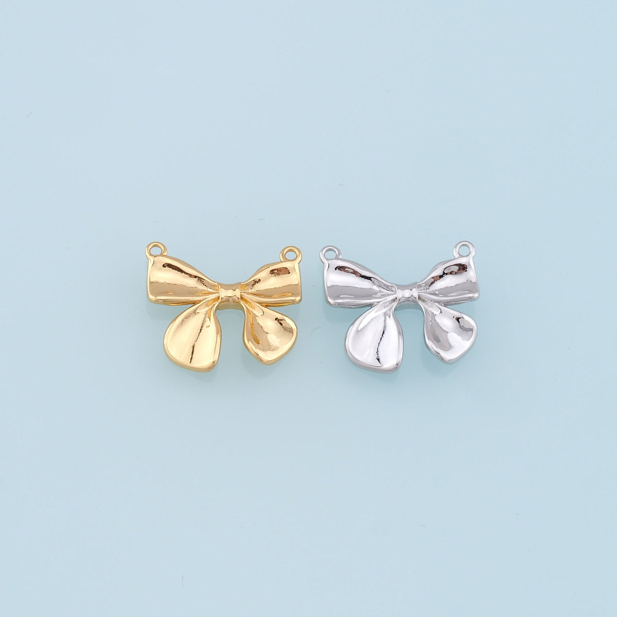 18K Gold Filled Bow Charm Pendant for Jewelry Making