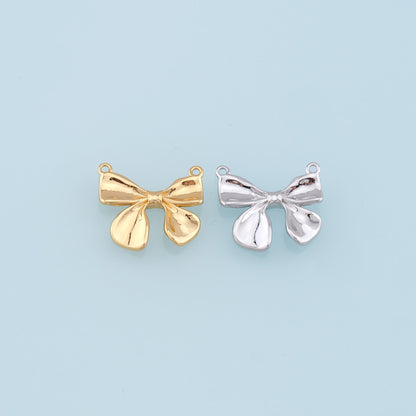 18K Gold Filled Bow Charm Pendant for Jewelry Making