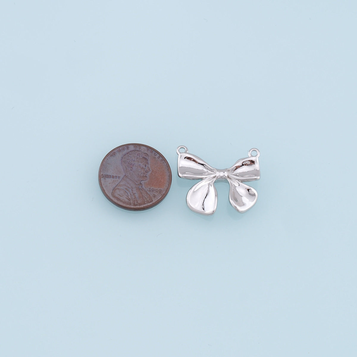 18K Gold Filled Bow Charm Pendant for Jewelry Making