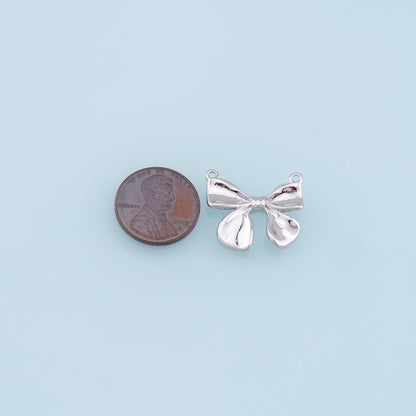 18K Gold Filled Bow Charm Pendant for Jewelry Making