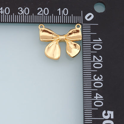 18K Gold Filled Bow Charm Pendant for Jewelry Making
