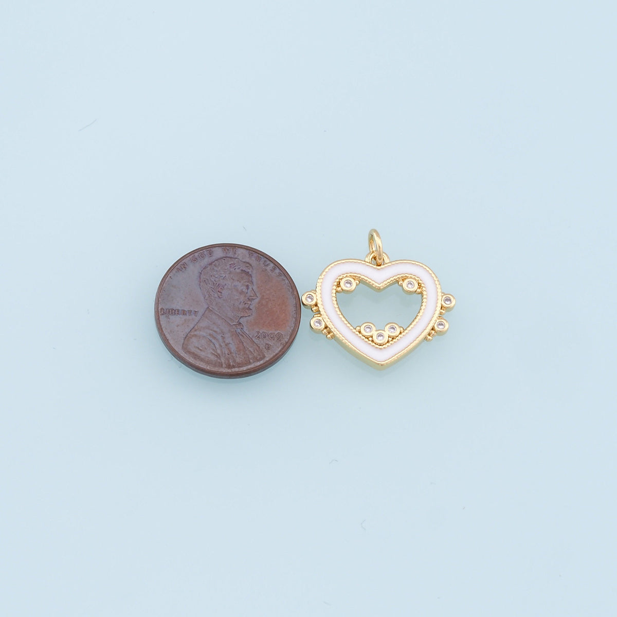 18K Gold Filled Heart Enamel Charm Pendant for Jewelry Making