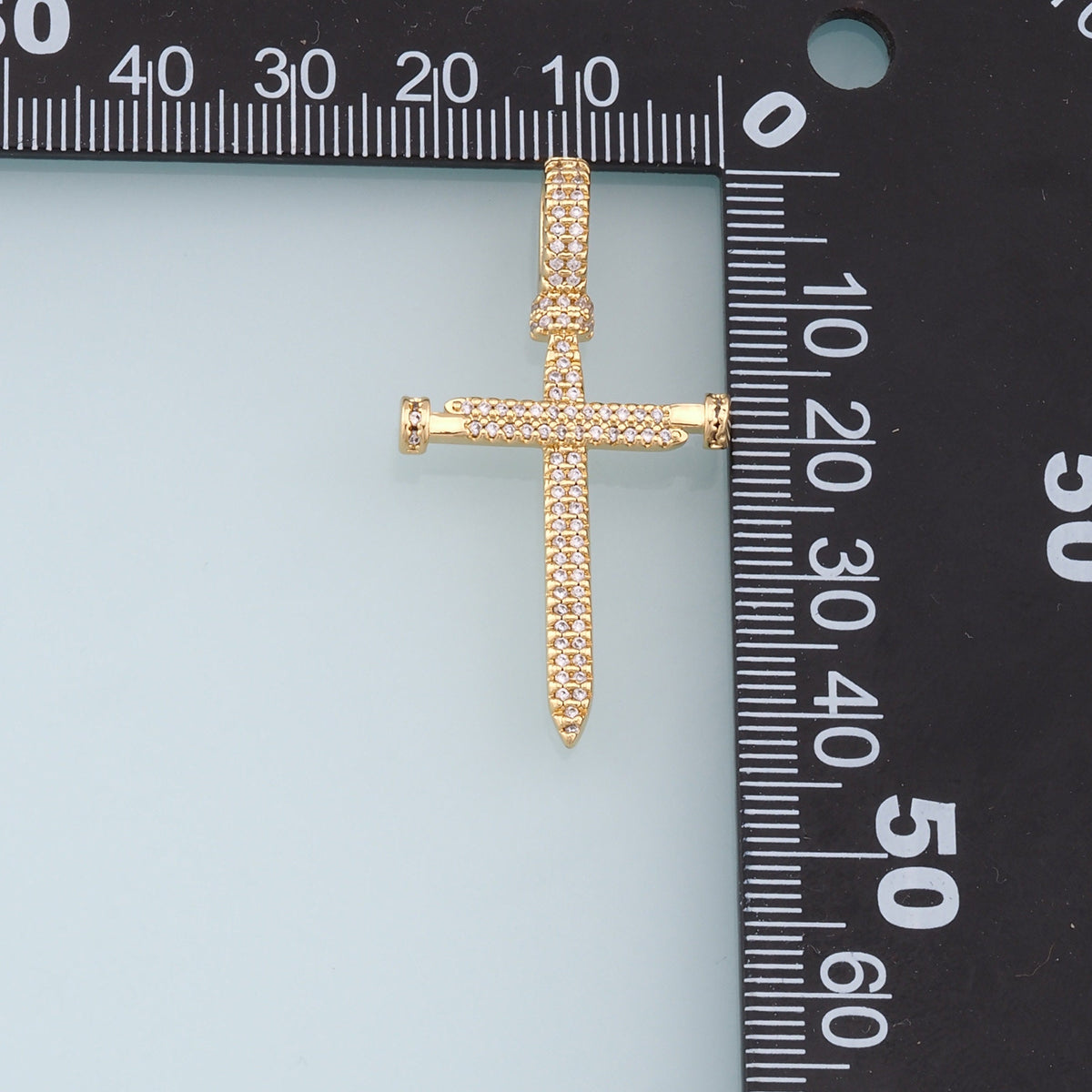 Gold Cross Charms,18K Gold Filled CZ Cross Pendant,Religious Charm Bracelet Necklace for DIY Jewelry Making Supply