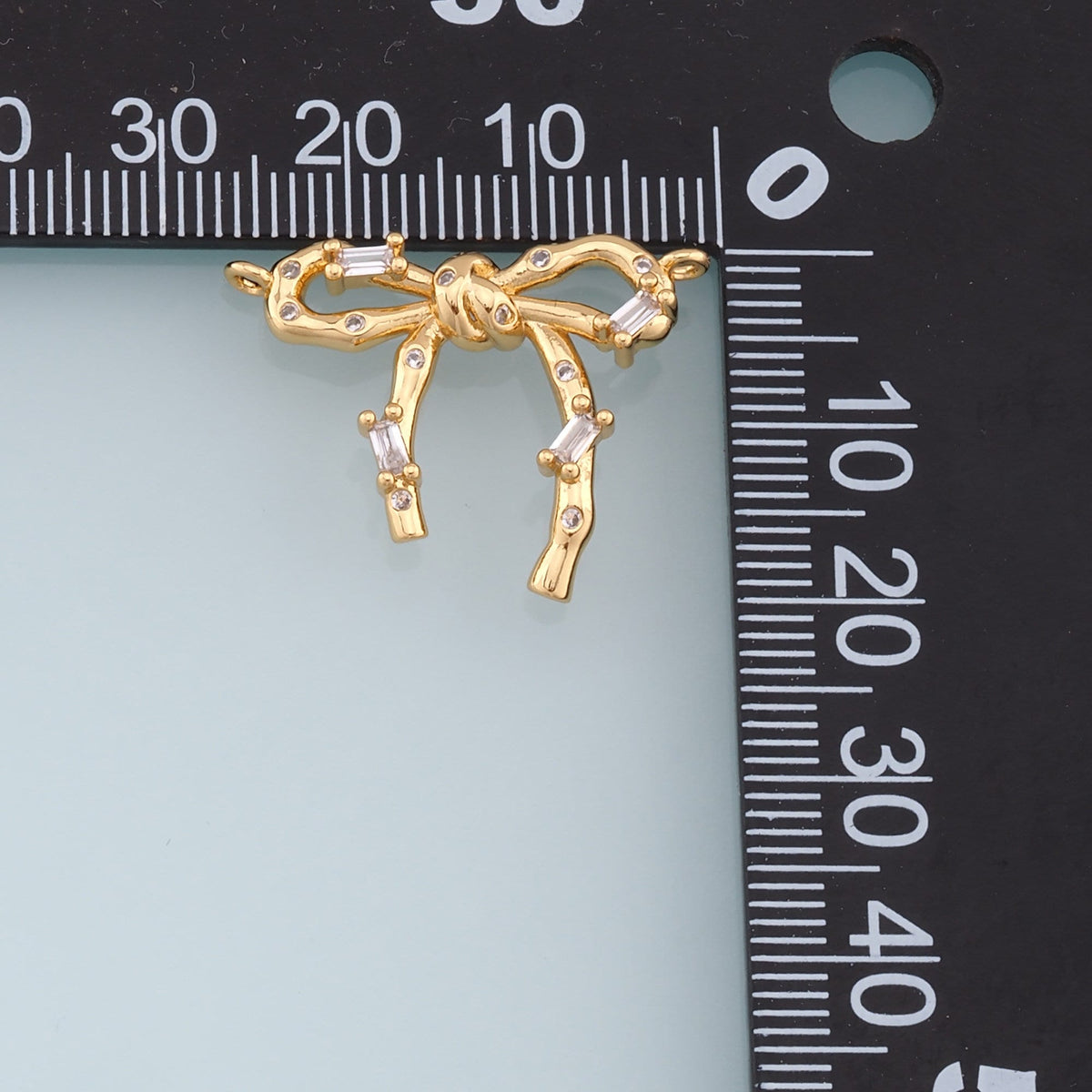 Gold Bow Charms,18K Gold Filled CZ Bow Pendant,Silver bow tie Charm Bracelet Necklace for DIY Jewelry Making Supply