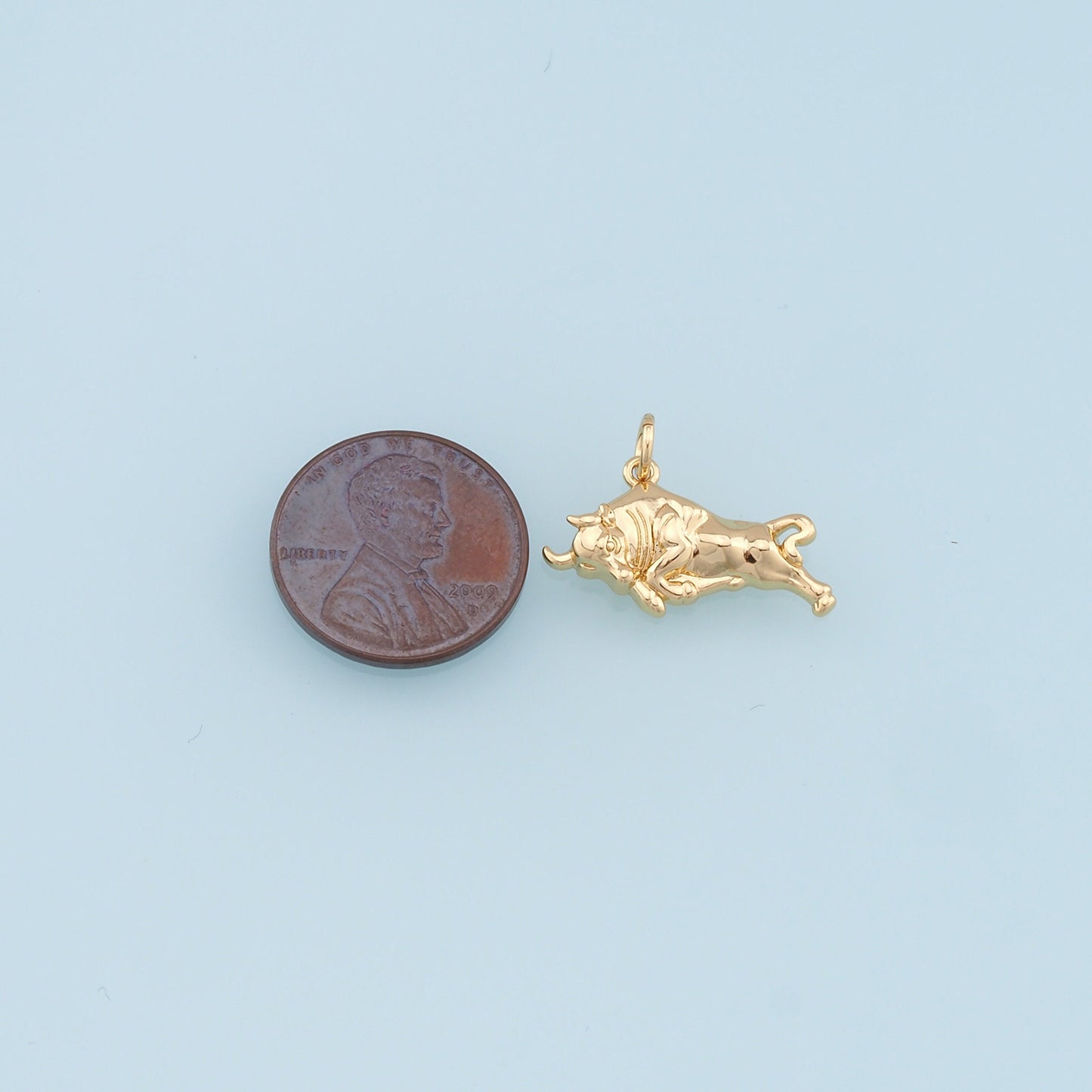 Gold Bull Charms,18K Gold Filled bull head Pendant,OX Charm Bracelet Necklace for DIY Jewelry Making Supply