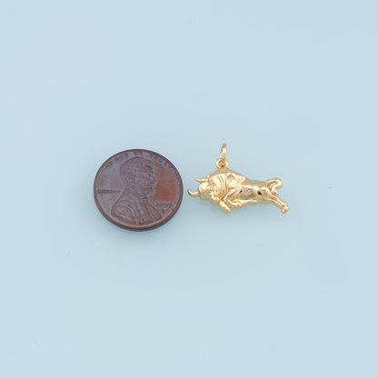 Gold Bull Charms,18K Gold Filled bull head Pendant,OX Charm Bracelet Necklace for DIY Jewelry Making Supply