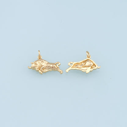 Gold Bull Charms,18K Gold Filled bull head Pendant,OX Charm Bracelet Necklace for DIY Jewelry Making Supply