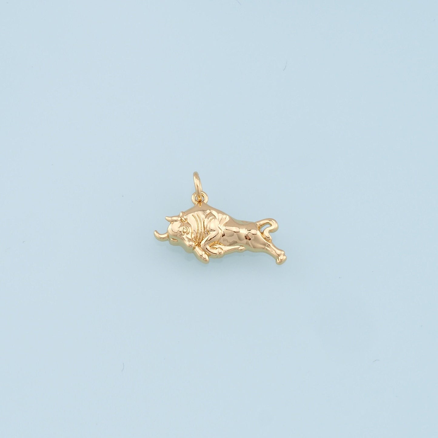 Gold Bull Charms,18K Gold Filled bull head Pendant,OX Charm Bracelet Necklace for DIY Jewelry Making Supply