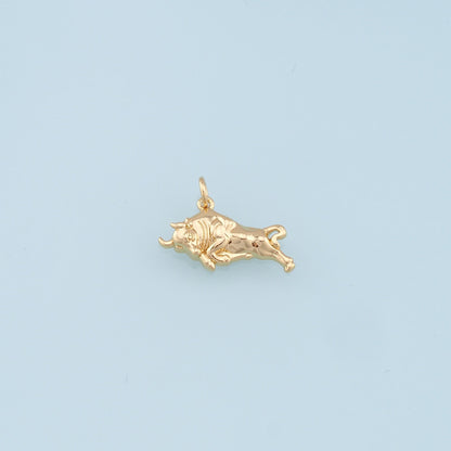 Gold Bull Charms,18K Gold Filled bull head Pendant,OX Charm Bracelet Necklace for DIY Jewelry Making Supply