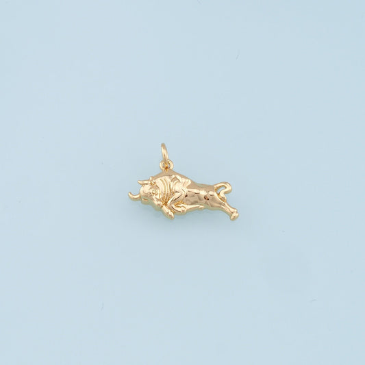 Gold Bull Charms,18K Gold Filled bull head Pendant,OX Charm Bracelet Necklace for DIY Jewelry Making Supply