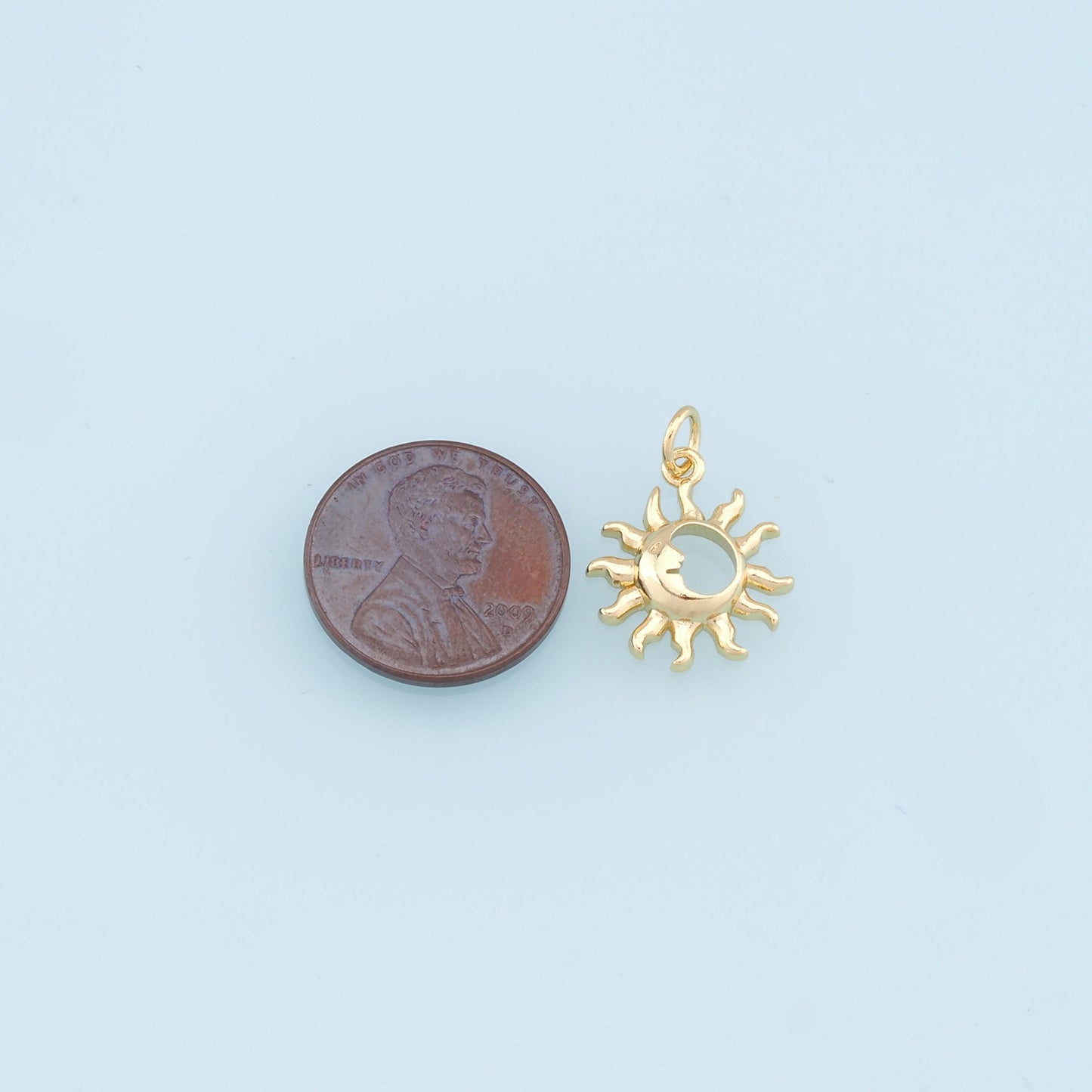 Gold Sun Charms,18K Gold Filled Sun Pendant,Sun Charm Bracelet Necklace for DIY Jewelry Making Supply