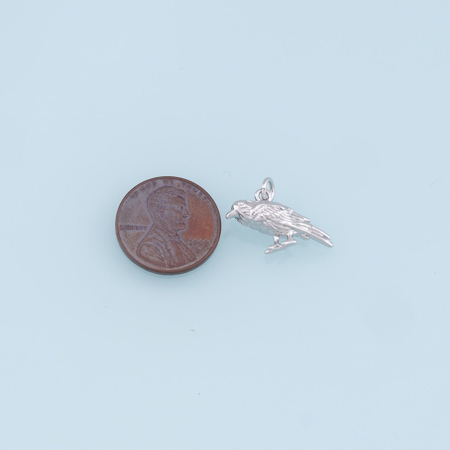 Gold Crow Charms,18K Gold Crow Pendant,Crow Charm Bracelet Necklace for DIY Jewelry Making Supply