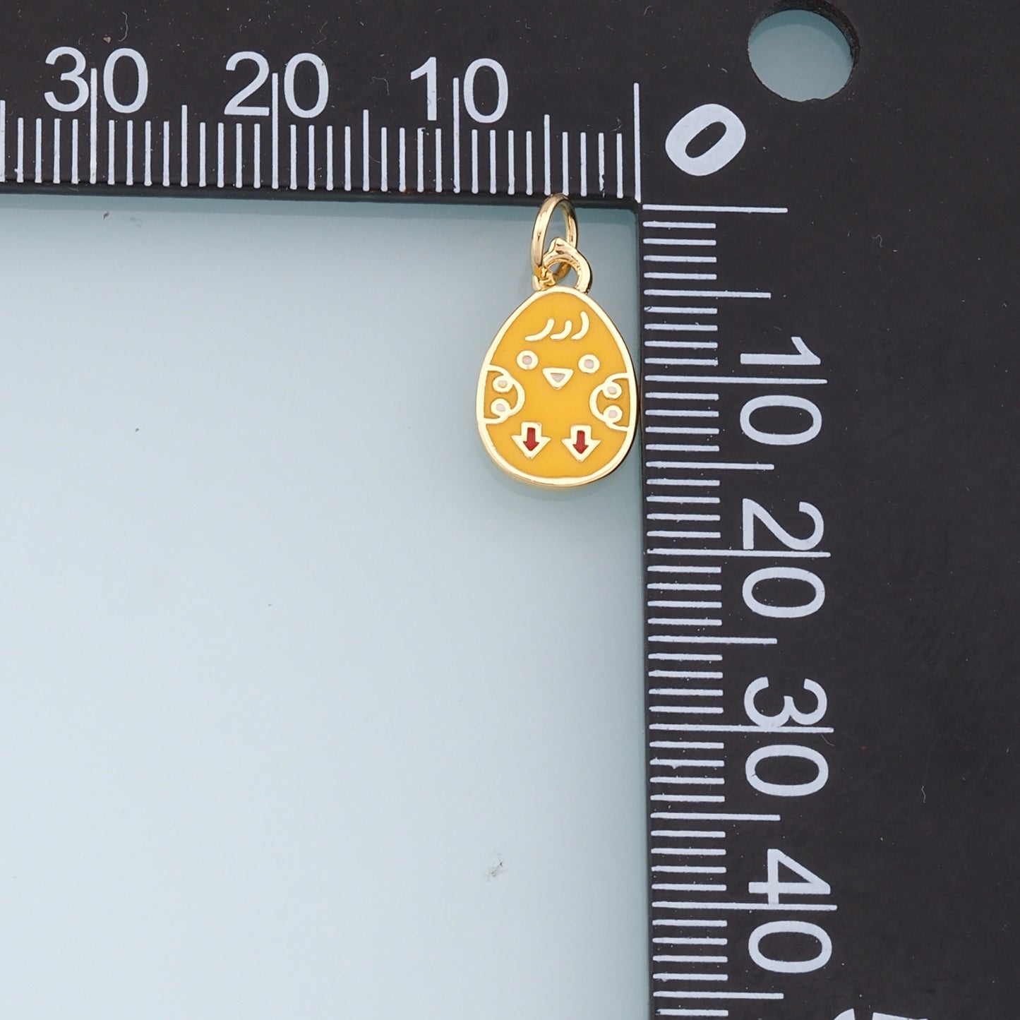 Gold Easter Egg Charms,18K Gold Filled Enamle Egg Pendant,Yellow Easter Egg Charm Bracelet Necklace for DIY Jewelry Making Supply