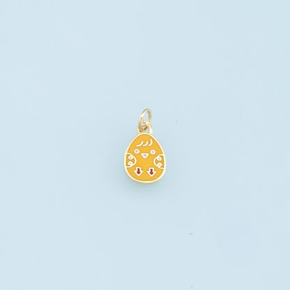 Gold Easter Egg Charms,18K Gold Filled Enamle Egg Pendant,Yellow Easter Egg Charm Bracelet Necklace for DIY Jewelry Making Supply