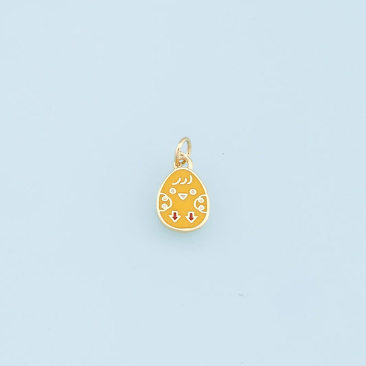 Gold Easter Egg Charms,18K Gold Filled Enamle Egg Pendant,Yellow Easter Egg Charm Bracelet Necklace for DIY Jewelry Making Supply
