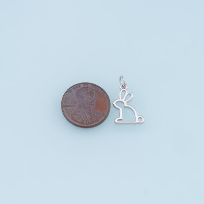 Gold Rabbit Charms,18K Gold Filled Rabbit Pendant,Animal Charm Bracelet Necklace for DIY Jewelry Making Supply
