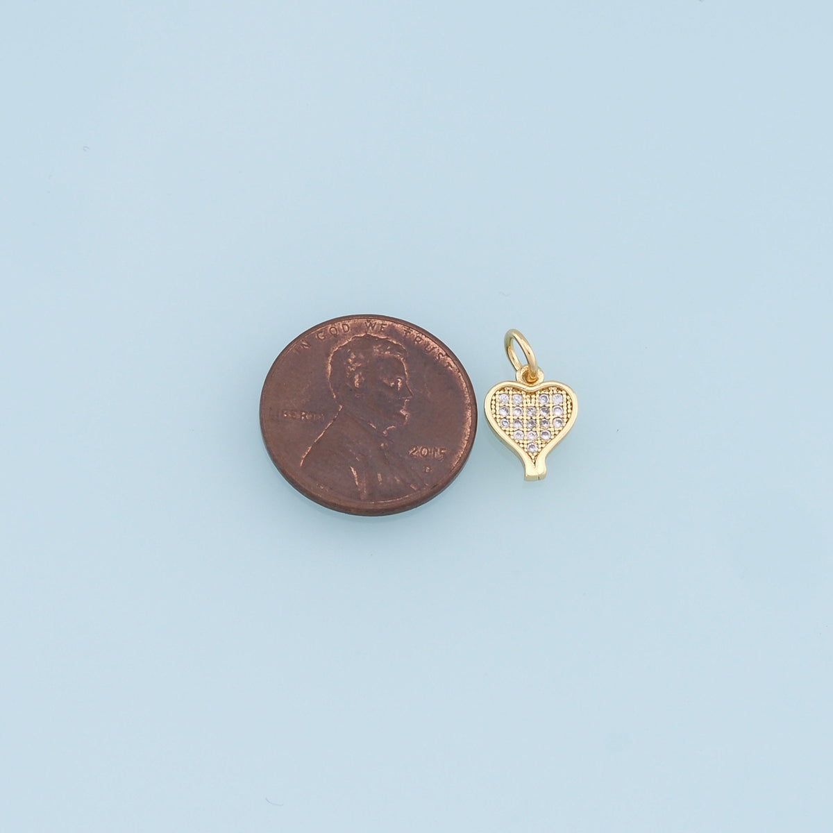 Gold Heart Charms,18K Gold Filled Heart Pendant,Tiny Heart Charm Bracelet Necklace for DIY Jewelry Making Supply