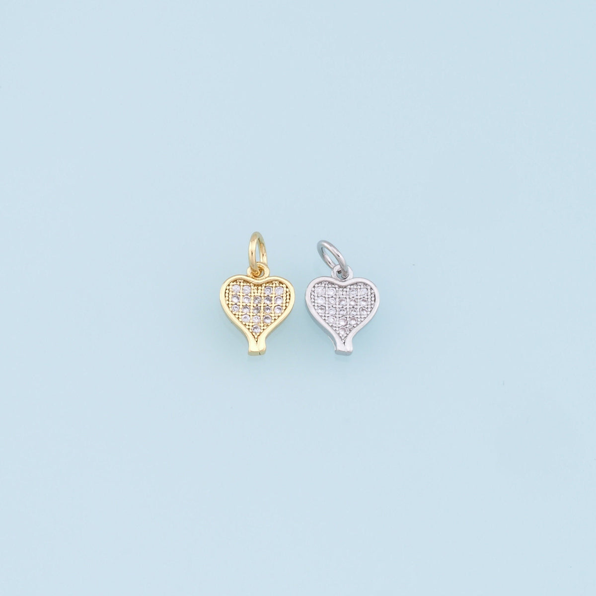 Gold Heart Charms,18K Gold Filled Heart Pendant,Tiny Heart Charm Bracelet Necklace for DIY Jewelry Making Supply