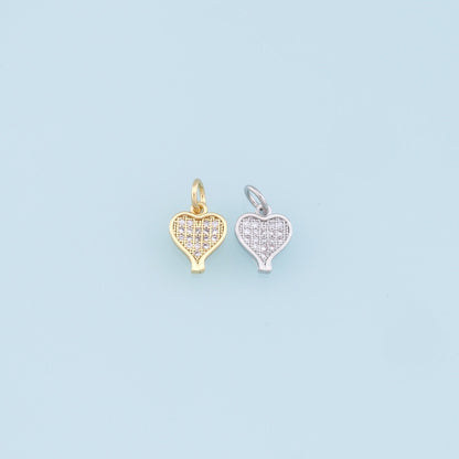 Gold Heart Charms,18K Gold Filled Heart Pendant,Tiny Heart Charm Bracelet Necklace for DIY Jewelry Making Supply