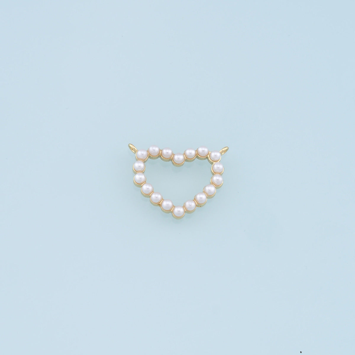 18K Gold Filled Heart Pearl Charm Pendant for Jewelry Making