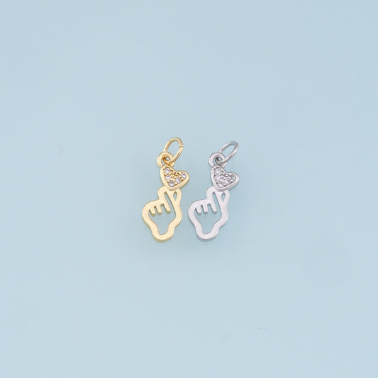 Gold Love Charms,18K Gold Filled Heart Pendant,Love Charm Bracelet Necklace for DIY Jewelry Making Supply