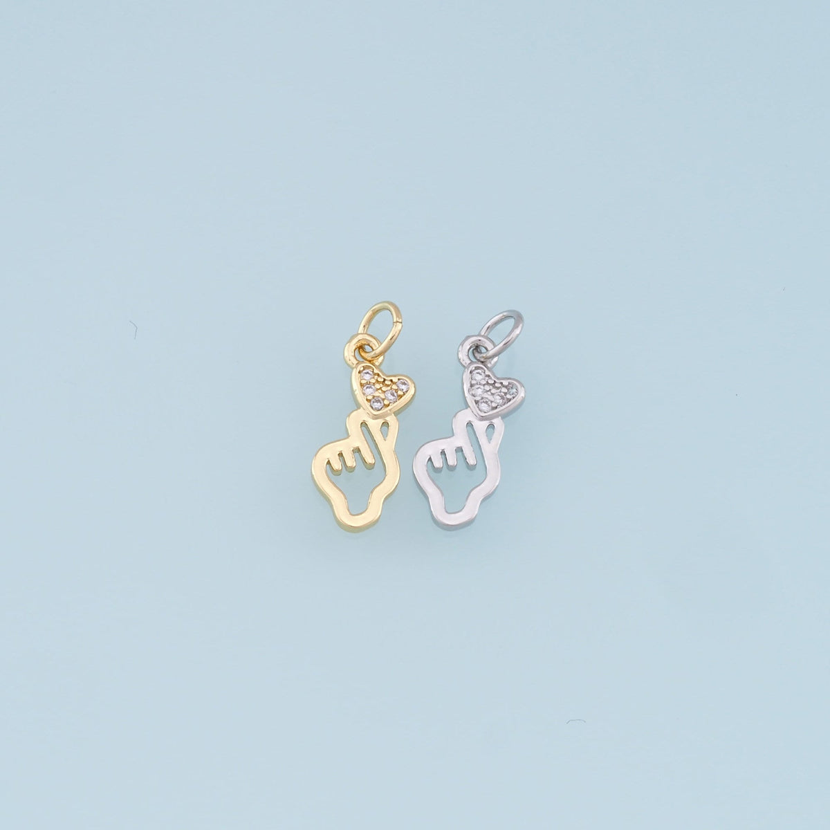18K Gold Filled Heart Charm Pendant for Jewelry Making