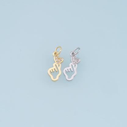 18K Gold Filled Heart Charm Pendant for Jewelry Making