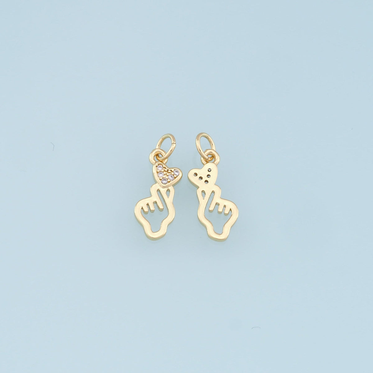 Gold Love Charms,18K Gold Filled Heart Pendant,Love Charm Bracelet Necklace for DIY Jewelry Making Supply
