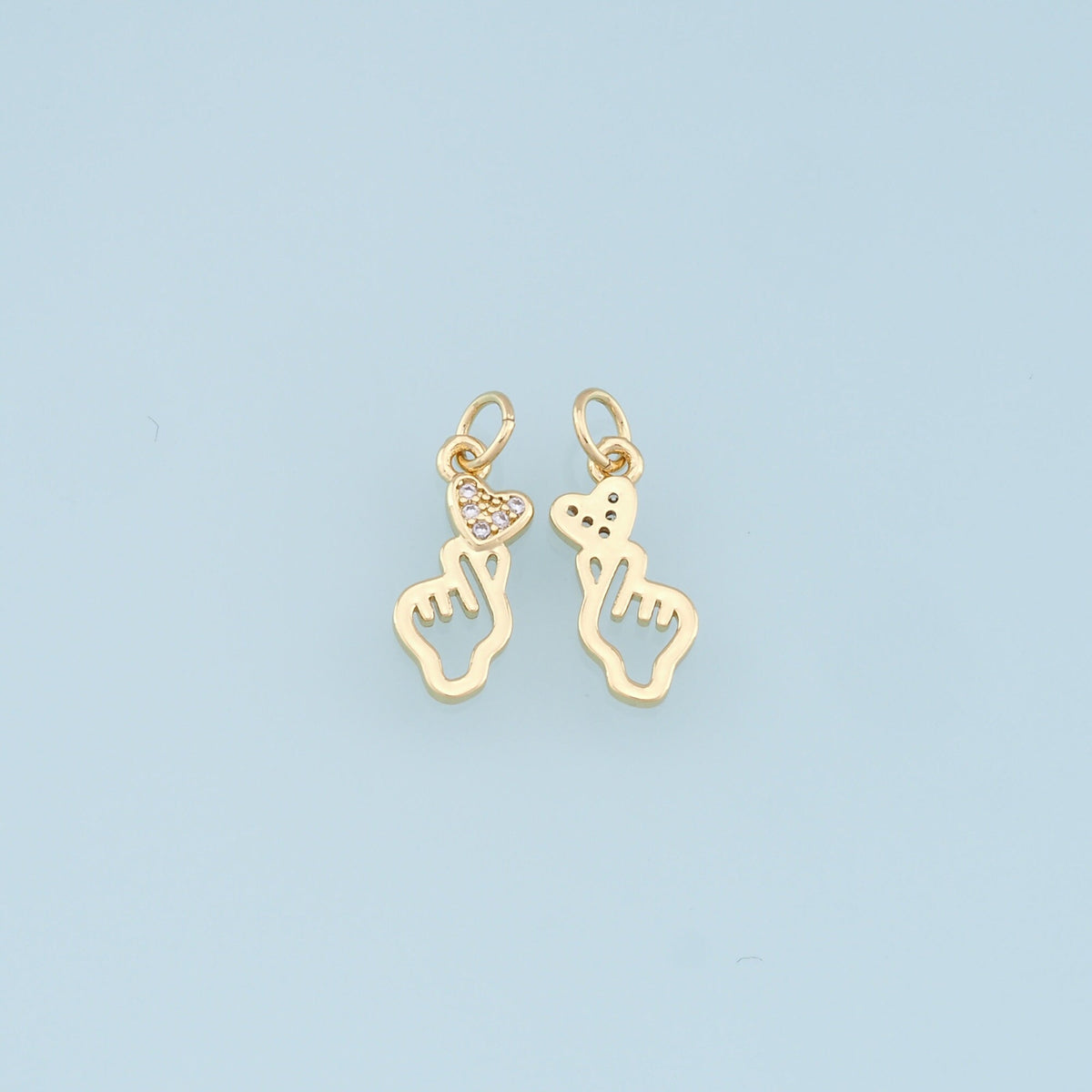 18K Gold Filled Heart Charm Pendant for Jewelry Making