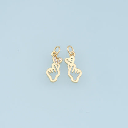 18K Gold Filled Heart Charm Pendant for Jewelry Making