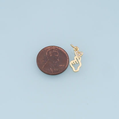Gold Love Charms,18K Gold Filled Heart Pendant,Love Charm Bracelet Necklace for DIY Jewelry Making Supply