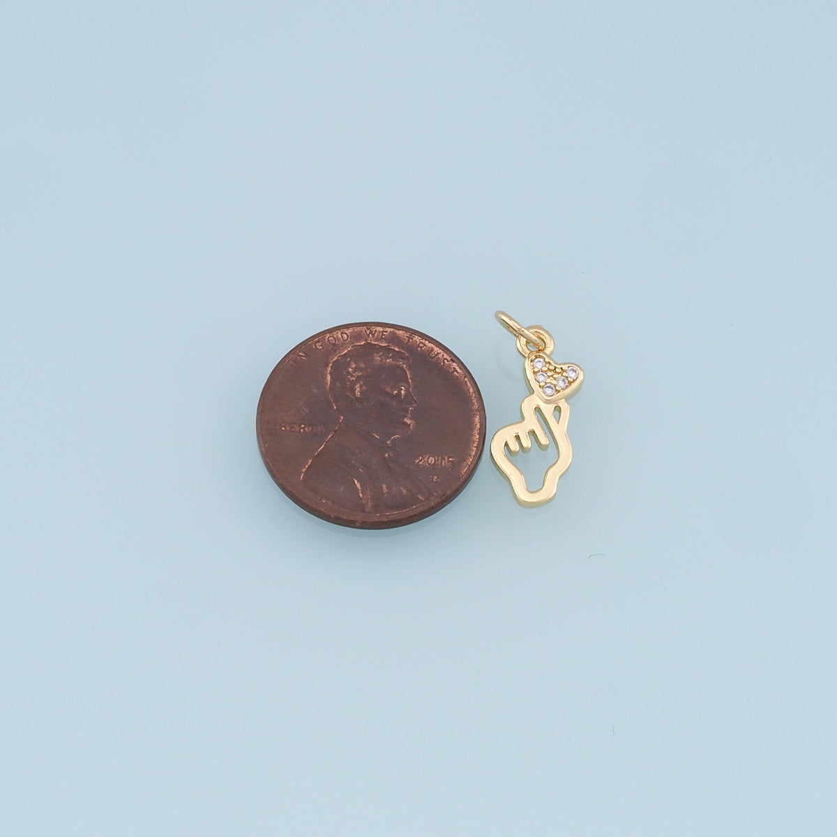 Gold Love Charms,18K Gold Filled Heart Pendant,Love Charm Bracelet Necklace for DIY Jewelry Making Supply