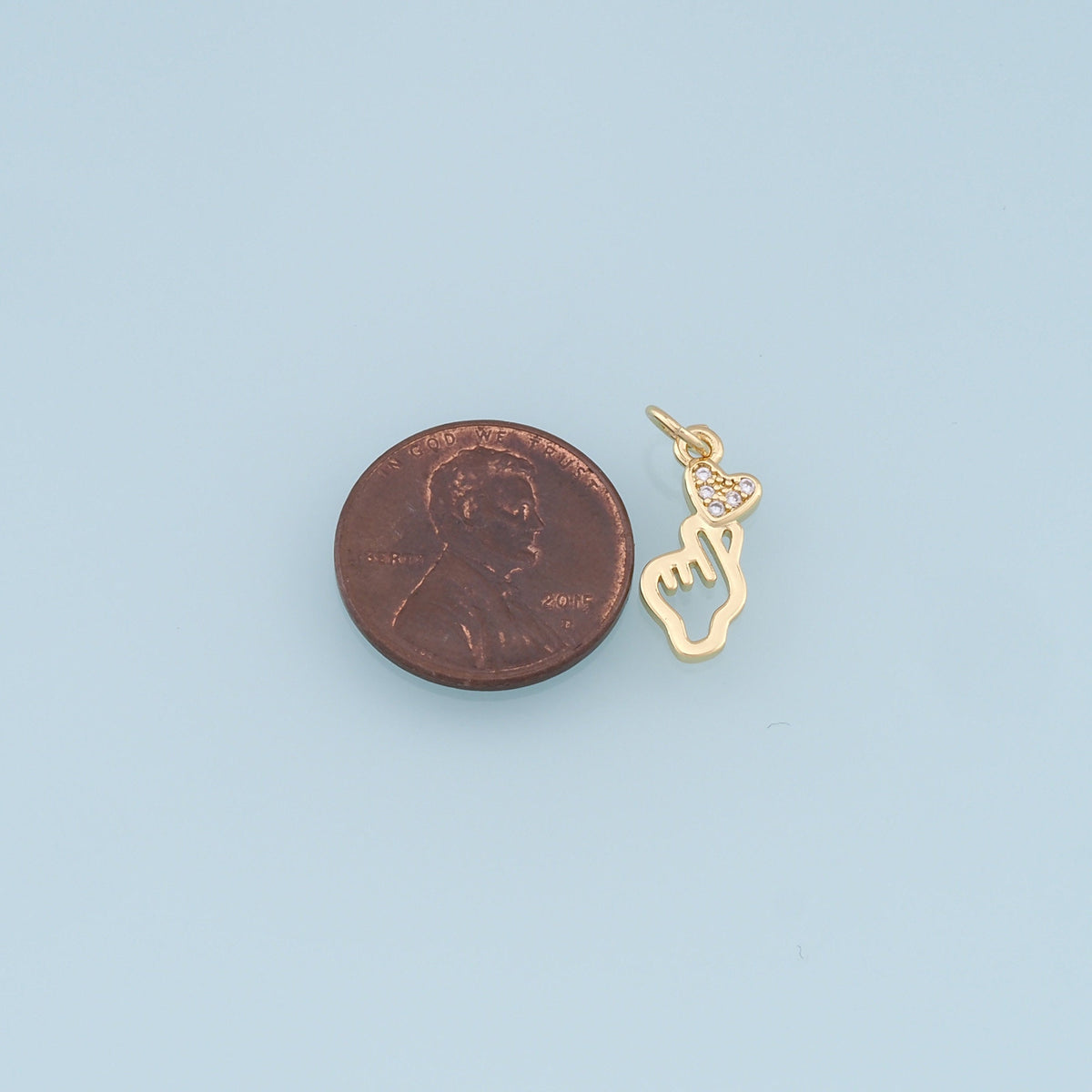 18K Gold Filled Heart Charm Pendant for Jewelry Making