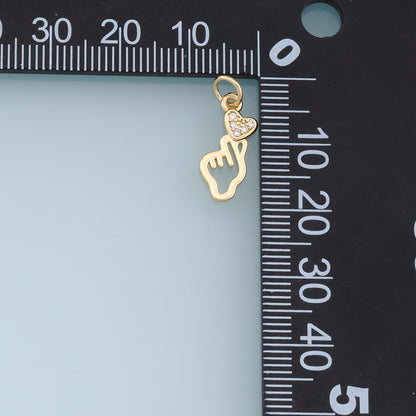18K Gold Filled Heart Charm Pendant for Jewelry Making