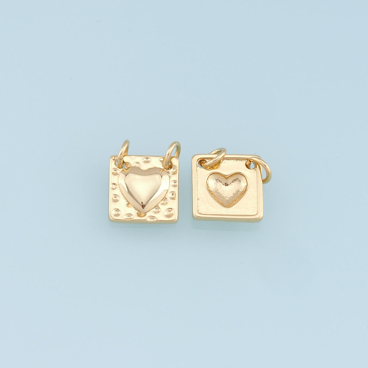 Gold Heart Charms,18K Gold Filled Heart Pendant,Heart Charm Bracelet Necklace for DIY Jewelry Making Supply