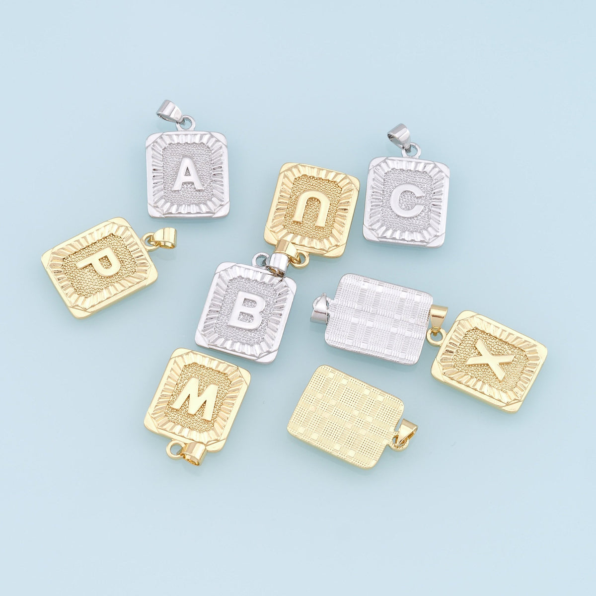Gold letter Charms,18K Gold Filled letter Pendant,initial Charm Bracelet Necklace for DIY Jewelry Making Supply