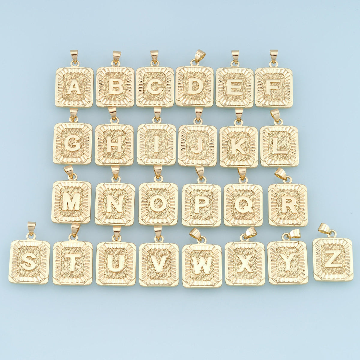Gold letter Charms,18K Gold Filled letter Pendant,initial Charm Bracelet Necklace for DIY Jewelry Making Supply