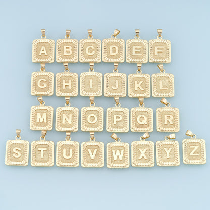 Gold letter Charms,18K Gold Filled letter Pendant,initial Charm Bracelet Necklace for DIY Jewelry Making Supply