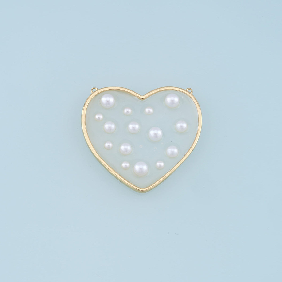 18K Gold Filled Pearl Heart Connector for Jewelry Making