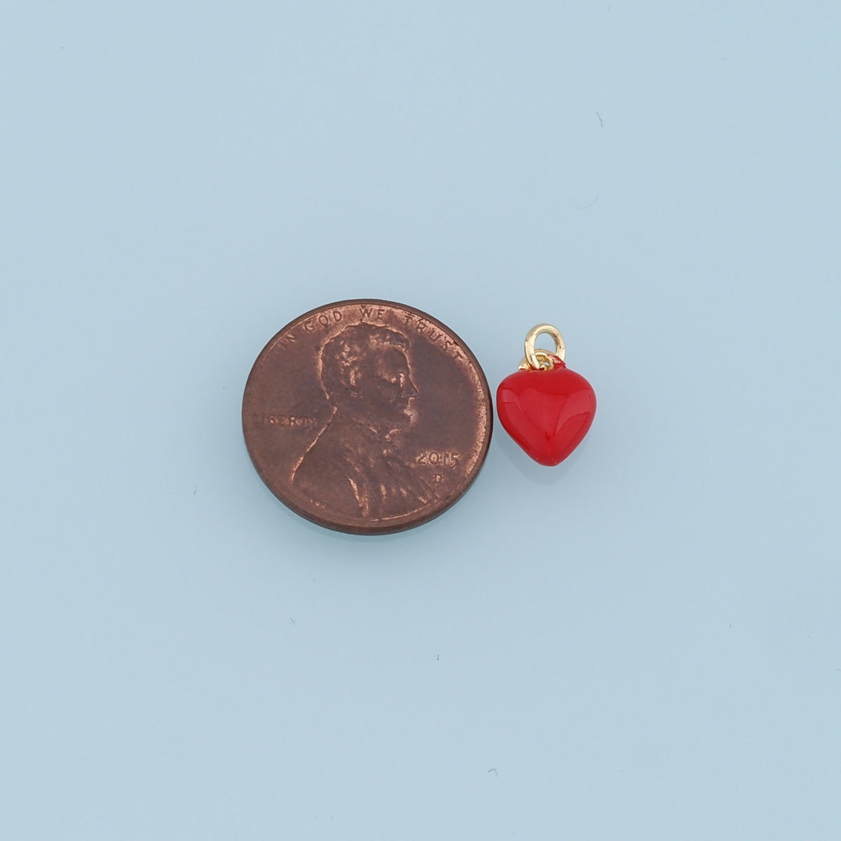18K Gold Filled Heart Enamel Charm Pendant for Jewelry Making