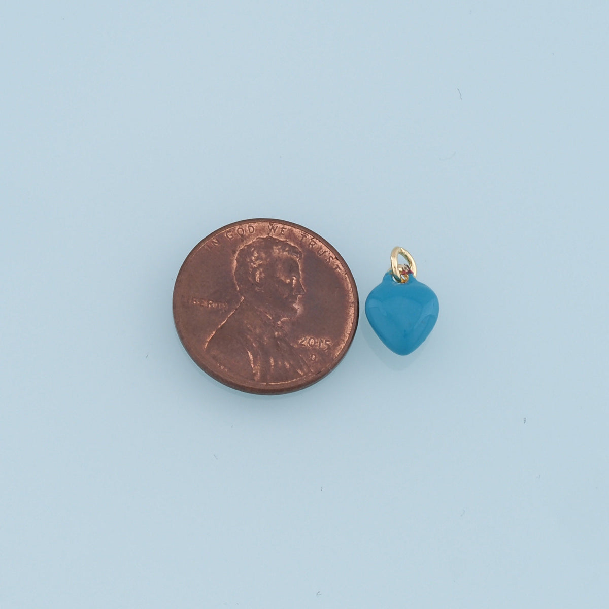 18K Gold Filled Heart Enamel Charm Pendant for Jewelry Making