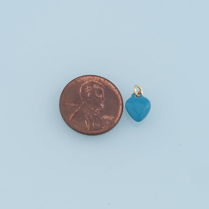 18K Gold Filled Heart Enamel Charm Pendant for Jewelry Making