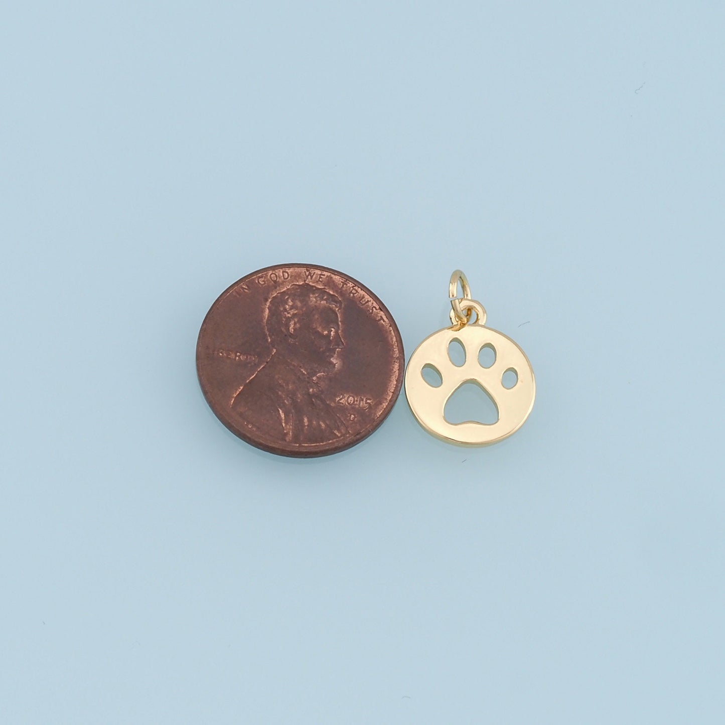 Gold Paw Charms,18K Gold Filled Cat Paw Pendant,Dog Paw Charm Bracelet Necklace for DIY Jewelry Making Supply