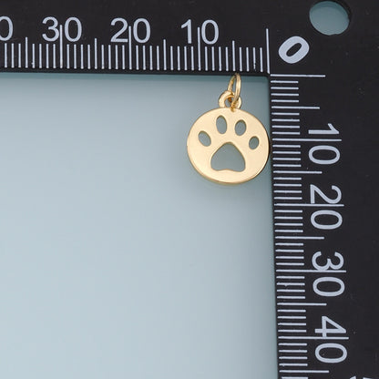 Gold Paw Charms,18K Gold Filled Cat Paw Pendant,Dog Paw Charm Bracelet Necklace for DIY Jewelry Making Supply