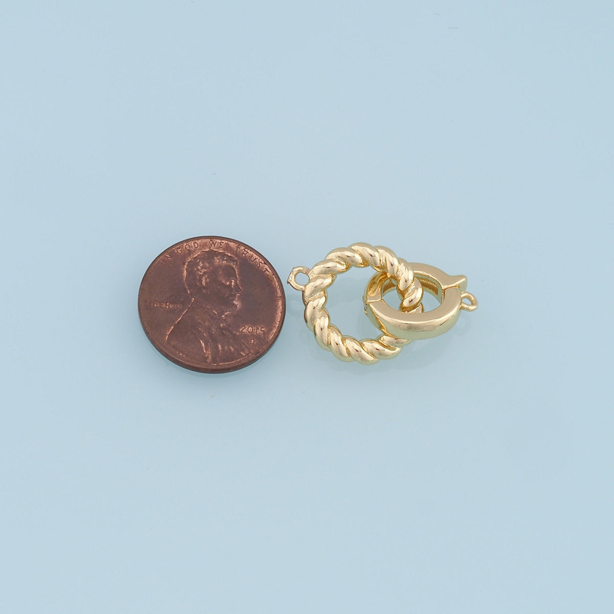 18K Gold Filled Round Clasp for Jewelry Making