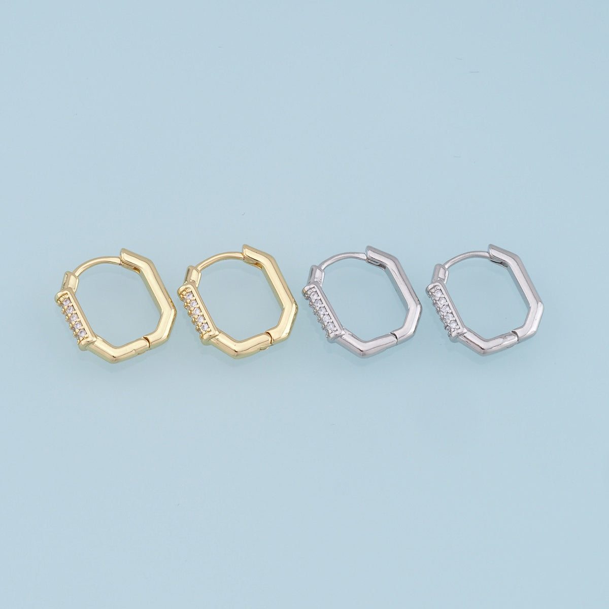 18K Gold Filled Square Huggie Hoop Earrings for Jewelry Making